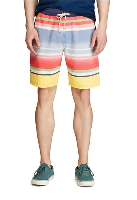 Pantalones Cortos Polo Ralph Lauren Para Hombre Tono Puesta de Sol Malla a Rayas Algodón NUEVOS NUEVOS CON ETIQUETAS  Foto 1 de 4