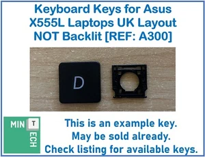 Keyboard Keys for Asus X555L Laptops UK Layout NOT Backlit Black [REF: A300] - Picture 1 of 11