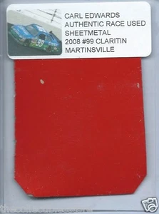 CARL EDWARDS 2008 CLARITIN MARTINSVILLE AUTHENTIC NASCAR RACE USED SHEETMETAL #8 - Picture 1 of 1