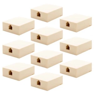 10 piezas 1 puerto RJ11 6P4C conector línea telefónica pared superficie montaje caja marfil - Imagen 1 de 5