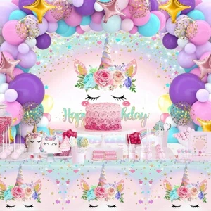 Unicorn Birthday Decoration Set, Girls Birthday Decorations Set - Picture 1 of 5
