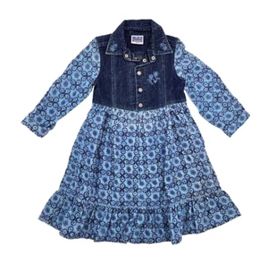 Topolino Mädchen Kleid A-Linie Jerseykleid Hemdkleid Denim/Cord Gr. 110 (4-5 J) - Bild 1 von 5