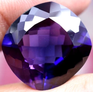 Cojín impecable púrpura-azul tanzanita 28,05 CT certificado piedra preciosa suelta - Imagen 1 de 15