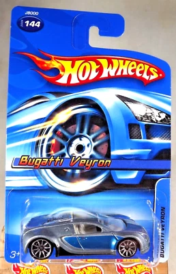 2006 Hot Wheels Mainline/Collector #144 BUGATTI VEYRON Silver-Blue w/Chrome 10Sp - Image 1 of 4