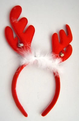 NEW Red Reindeer Antlers Jingle Bell Aliceband Fancy Dress Christmas Celebration - Image 1 of 2