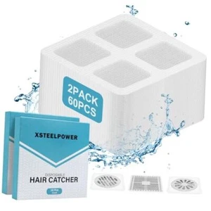 Pcs-Disposable Shower Drain Hair Catcher&Bathtub Drain Stopper&Shower Hair 60 - Picture 1 of 7