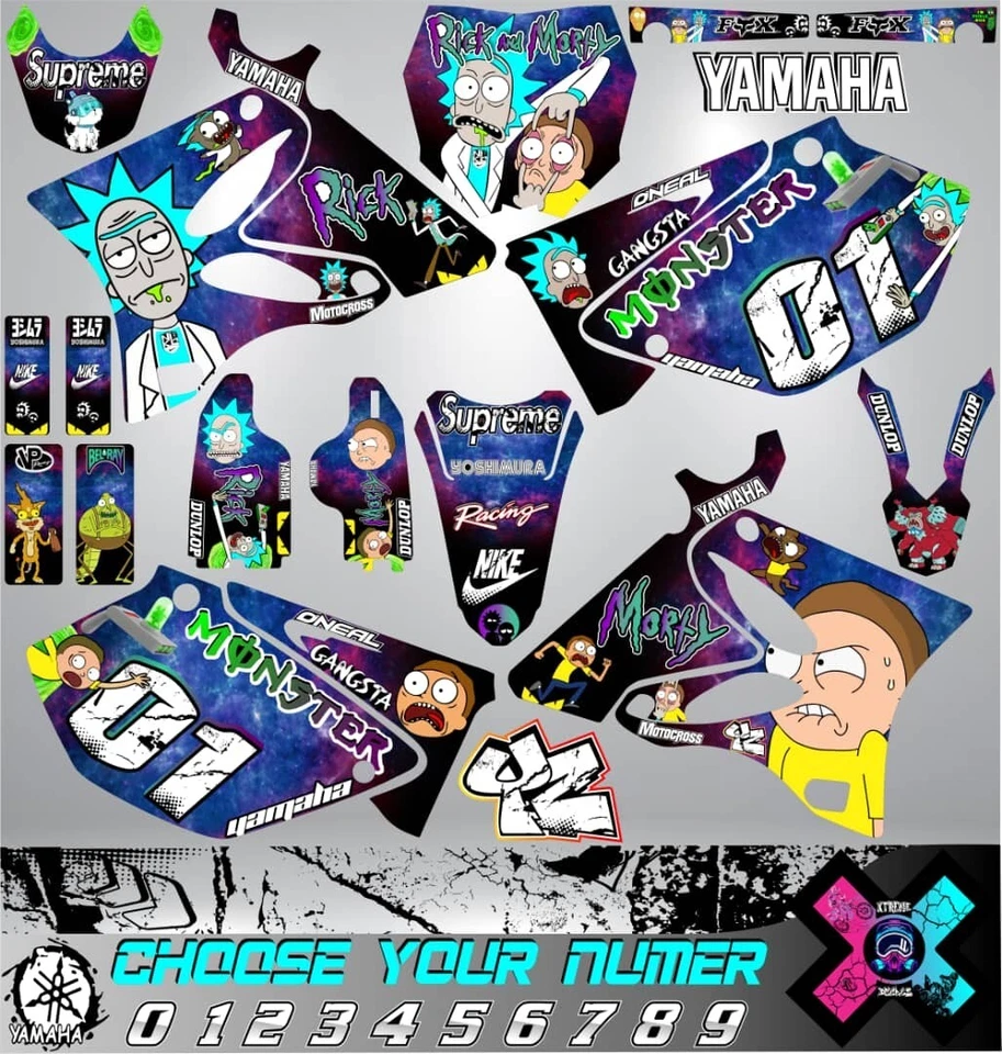 Kit Gráfico Pegatina Yamaha YZ 125-250 2002-2014 Kit Gráfico Calcomanías Pegatinas  Foto 1 de 1