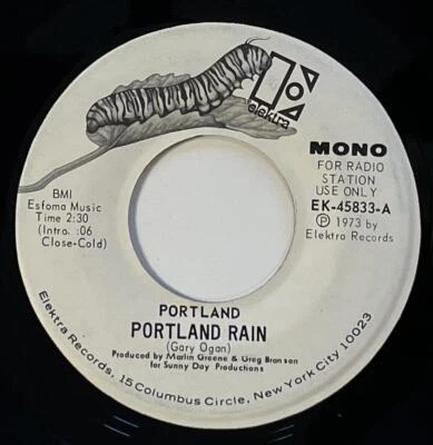 Portland "Portland Rain" 45 rpm Elektra Pop Rock (1973) Mono-Stereo DJ Promo vg+ - Image 1 of 2