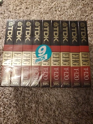 TDK HS T-120 VHS—9x cintas de video en blanco—paquete de 9—nuevo sellado de fábrica Foto 1 de 2