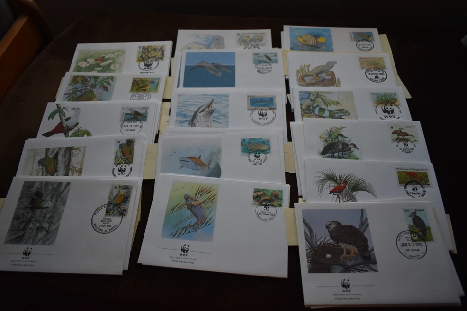 WWF World Wildlife Fund First Day Covers, Birds, Sealife, Polar Bears, Whales - Image 1 of 1