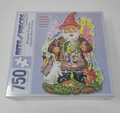 BITS AND PIECES 750 Piezas Puzzle INTERIOR JARDÍN GNOMO ”17 x 27” Precintado Foto 1 de 4