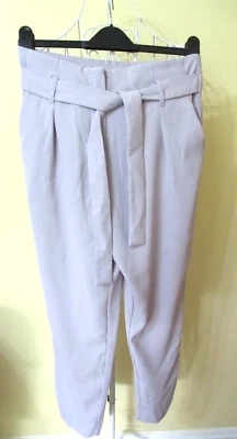 River Island women's lilac smart pleat front tapered summer trousers size 8 - Image 1 of 4