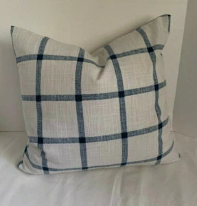 Pillow Cover Navy White Modern Farmhouse Custom Made CHOOSE Size Many Sizes - Picture 1 of 4