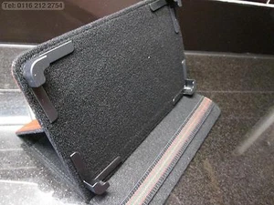 Brown 4 Corner Grab Multi Angle Case/Stand for STOREX eZee'Tab701 Android Tablet - Picture 1 of 1