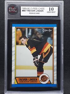 1989-90 OPC O-pee-chee NHL Hockey #89 Trevor Linden Rookie Card KSA 10 GEM MINT