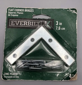 Soportes de esquina planos Everbilt 3” 7,6 cm juntas de esquina chapadas en zinc - Imagen 1 de 3