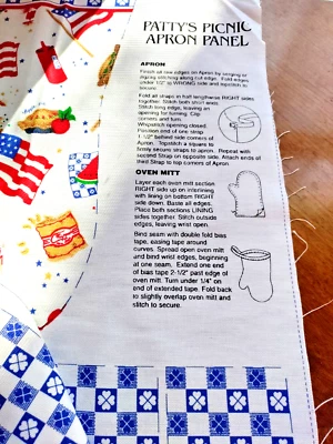 DAISY KINGDON PICNIC APRON CUT AND SEW COTTON FABRIC - Image 1 of 3