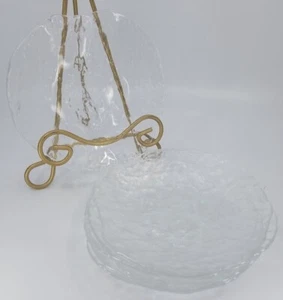 Vintage 7" Textured Glass Salad Plates Set Of 6 Clear - Picture 1 of 5