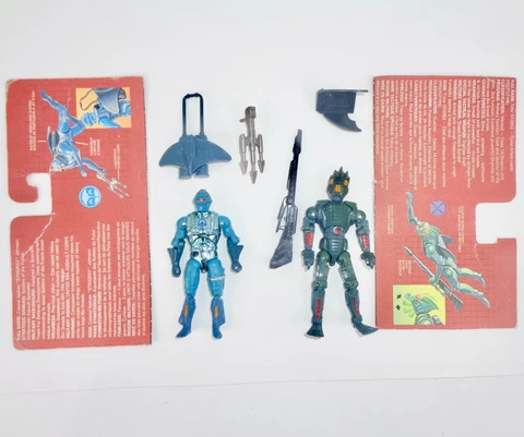 Vtg Captain Power Stingray Johnson & Tritor Figures Complete Loose Excellent Cover