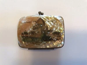 1893 Chicago Worlds Fair Columbian Exposition Mother of Pearl Shell Coin Purse - Picture 1 of 5