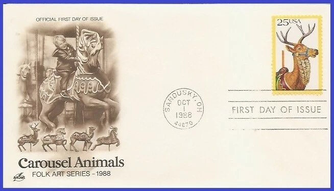 USA5 #2390 U/A ARTCRAFT FDC   Deer Carousel Animals - Image 1 of 1