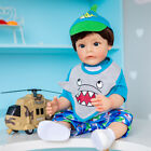22" Lifelike Reborn Baby Doll Full Vinyl Body Toddler Boy Soft Kids Handmade Toy