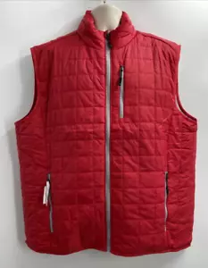 CUTTER & BUCK MEN'S RAINIER PRIMALOFT ECO FULL ZIP Red Sleeveless VEST Size XL - Picture 1 of 13