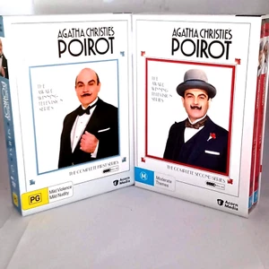 Agatha Christies Poirot Complete Series 1 & 2- 8 x DVDs - Rated M Region 4 PAL - Picture 1 of 7