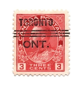 Canada #109 3c Carmine 1923 King George V Used Stamp Precancel Toronto ONT. - Picture 1 of 1