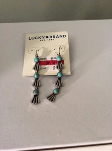 Lucky Brand Silver Tone Linear Earrings $35 #164(2) - Picture 1 of 1
