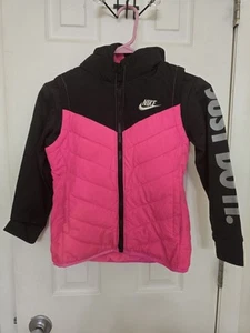 Girls Size 10 Pink And Black Nike Puffer Jacket - Picture 1 of 9