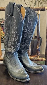 Stivali vintage Olathe Co. USA donna cowboy western rodeo grigio scuro 4 1/2 C - Foto 1 di 9