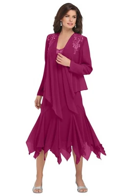 Roaman's Women's Plus Size Sequin Jacket Dress Set - Image 1 of 4