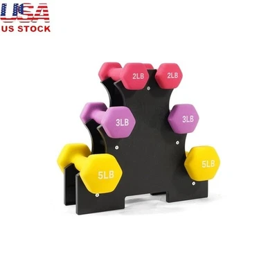 Dumbbell Set W/ Stand Adjustable Hexagon Weights Strength Training Home Gym New - Image 1 of 4