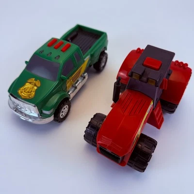 Hasbro Tonka 2008 Mini Green Park Ranger Truck & 2010 Red Tractor Lights & Sound - Image 1 of 4