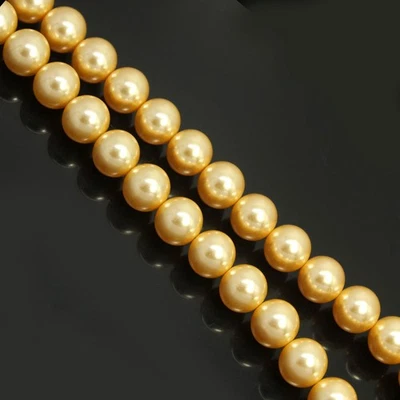 Natural South Sea "Cook Islands" 14.00 MM Round Rich Gold Pearl Strand AAA+ 14" - Image 1 of 4