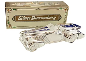 Avon Silver Duesenberg Oland After Shave Full 6 oz Bottle w Box  Vtg Silver Car - Picture 1 of 8