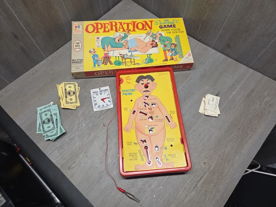Vintage 1965 Milton Bradley OPERATION Board Game-Rare Smoking Doctor Notcomplete - Image 1 of 4