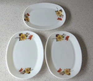 3er Set Vintage Pyrex Autumn Glory 12" x 9" Steak Pasteten Muster ist perfekt - Bild 1 von 2
