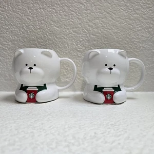 2 Starbucks 2025 Bearista White Polar Bear 12 oz Coffee Cup Mug Ceramic New - Bild 1 von 15
