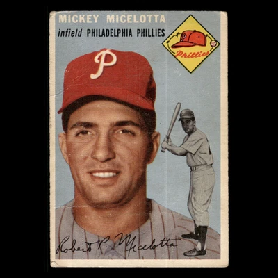 Mickey Micelotta #212 1954 Topps (damage) Philadelphia Phillies Baseball Card - Image 1 of 3