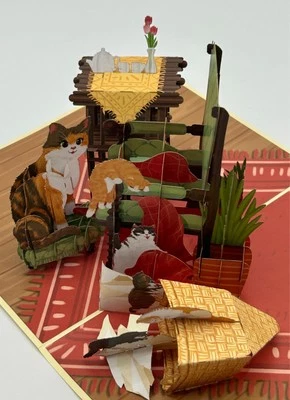 Alfombra de sofá para gato apartamento tarjeta emergente gatitos gatito casa de piso Foto 1 de 3