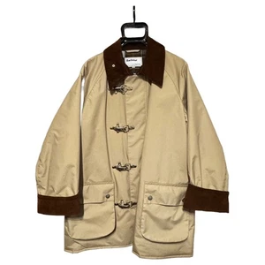 Barbour x Steven Alan Fireman Jacket Beige Corduroy Collar Size 38 Oversized F/S - Picture 1 of 6