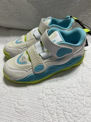 Tenis de baloncesto con correa AND1 2.0 para hombre talla 5 zapatos blanco azul verde neón Foto 1 de 4