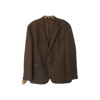 Jos A Bank 1905 Blazer Mens 46L Tailored Fit Brown Tweed Wool Jacket Sport Coat - Image 1 of 4