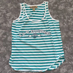VTG B.U.M. Equipment Mens L Tank Top – Striped Retro Beach Surf Sleeveless Shirt - Picture 1 of 12