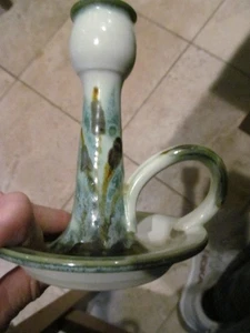 *De colección Nubes Folsom Pottery Vela Decorativa Palo Pintado a Mano 1991 Colas de Gata - Imagen 1 de 3