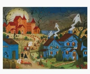 500 Piece Jigsaw Puzzle Halloween Town Haunted House 20"x14" - Picture 1 of 7