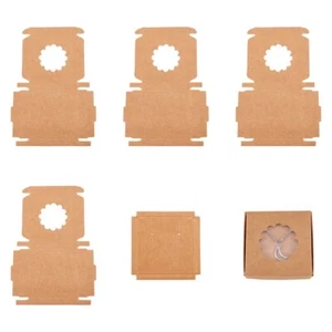 10Pc Square Kraft Paper Jewelry Storage Box Necklaces Earrings Gift Case 6x6x1cm - Picture 1 of 8