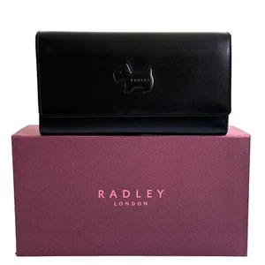 RADLEY Puffy Radley Black Leather X Large Matinee Purse Boxed - New - RRP £109 - Picture 1 of 8
